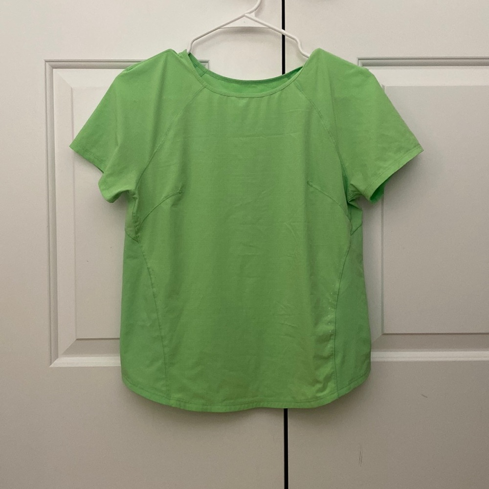 Lululemon Lightweight Stretch Running Shirt; in Scream Green Light, Size 4